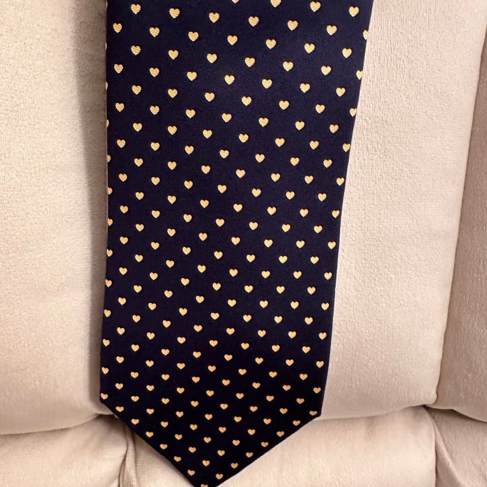 - Chopard Mens Tie Navy With Heats - Picture 5 of 7